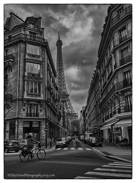 Eiffel Tower Black and White  Paris Fine Art Photograph A classic view of the Eiffel Tower in elegant black and white.  Orientation:  Portrait The photo comes unmatted and unframed. >>Printed by a professional lab on archival paper and inks. >>Ships via USPS or Fed Ex. >>Packaged in a flat photo mailer. Visit us at https://www.etsy.com/shop/DejaViewPhotography for more Paris pictures. ©All Rights Reserved. France Black And White Aesthetic, Paris Black And White Photography, Black White Photos Art Photography, Black And White Aesthetic Wall Art, Black And White Paris Wallpaper, Paris Aesthetic Black And White, Paris Black And White Aesthetic, Vintage Black And White Photography, Black And White Fashion Photography