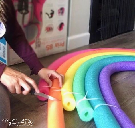 Pool Noodle Hacks, Noodle Hacks, Funny Prom, Pastel Christmas Decor, Rainbow Party Decorations, Science Experiments For Preschoolers, Candy Land Christmas Decorations Outdoor, Candy Land Christmas Decorations Diy, Christmas Float Ideas