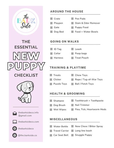 complete checklist of dog supplies for pet owners Aesthetic Puppy, Health Checklist, Dog Supplies List, Behavior Tips, Puppy List, New Puppy Checklist, Puppy Room, Puppy Sketch, Puppy Pose