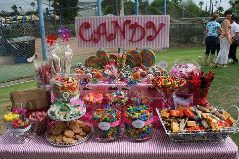 Candy Buffet Tables Ideas, Candyland Candy Bar, Candy Land Candy Table, Candy Table Ideas Birthday, Colorful Candy Buffet, Colorful Candy Bar, Buffet Dessert, Candy Themed Party, Candy Land Birthday Party