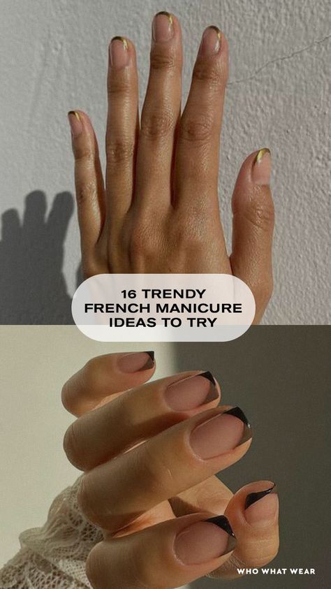 Micro French Manicure Color, Alternative French Manicure, Reverse Manicure, Trendy French Manicure, Reverse French Nails, Reverse French Manicure, French Manicure Ideas, Reverse French, Long Weave