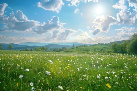 Meadow Background, Sunny Field, Gacha Backgrounds, Spring Meadow, Summer Nature, Business Card Maker, Flyer Maker, Card Banner, Poster Maker