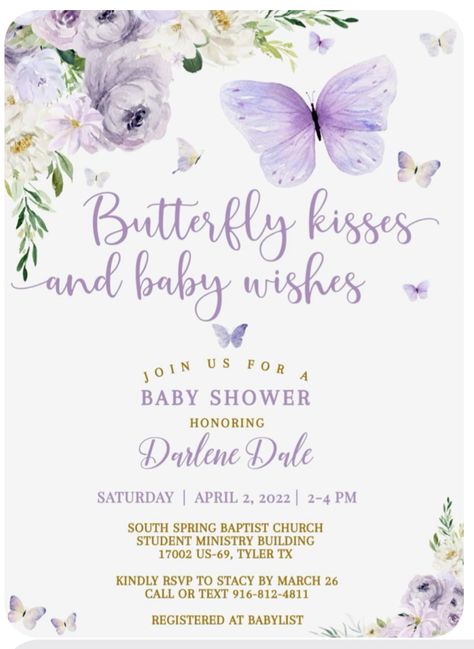 Butterfly Themed Birthday Party Invitation, Butterfly Birth Announcement, Lavender Butterfly Invitation, Girls Baby Shower Ideas Themes, Little Butterfly Baby Shower Theme, Baby Shower Theme Butterfly, Garden Butterfly Baby Shower Theme, Oh Baby You Give Us Butterflies, Girl Babyshower Themes Ideas