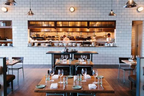 Restaurant Visit: Optimist in Atlanta Open Restaurant Design, Open Kitchen Restaurant, Kitchen Pass, Restaurant Kitchen Design, Bar Restaurant Design, Restaurant Layout, Bistro Design, Architecture Restaurant, Open Restaurant