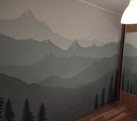 Skateboard Room, Gear Room, Mountain Mural, Nursery Mural, Teen Boy Bedroom, Bedroom Deco, Black Bedroom, Baby Room Design, My Bedroom