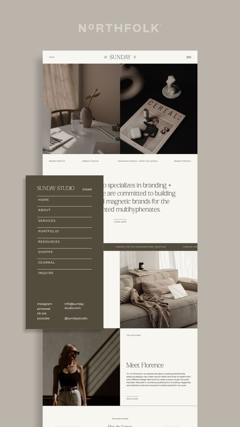 Sunday is a minimal and elegant Showit website template that's perfect for creative professionals, bloggers, and small businesses. With its clean design and modern features, Sunday will help you create a stunning online presence that's sure to impress your #Minimal_Editorial #Elegant_Website_Design #Elegant_Website #Website_Setup Interior Designer Website Design, Clean Website Design, Minimal Editorial, Creative Website Design Inspiration, Luxury Website Design, Interior Design Website Templates, Elegant Website Design, Photography Website Templates, Luxury Website