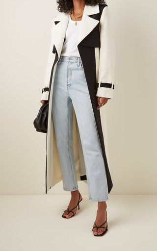 Women's Designer Coats | Moda Operandi Linen Trench Coat, Color Block Coats, Ladies Coat Design, Trench Coat Outfit, Elegant Outfit Classy, Linen Coat, Summer Coats, Silk Coat, Designer Coats