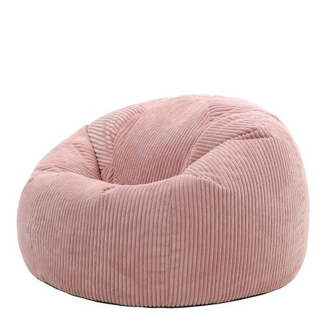 Designed for those who love to lounge, prepare to sink into this soft, sophisticated cord beanbag, and relax as you have never relaxed before. The cozy texture of the cord will provide hours of comfort so you can relax with a good book in hand. This vintage-inspired, classic beanbag shape easily adapts to your everyday life. Whether it be a restful chair for one in your bedroom, or a social seat to join friends in the living area, this bean bag will create a laid-back atmosphere. The deep seat a Pink Bean Bag, Corduroy Bean Bag, Large Bean Bags, Adult Bean Bag Chair, Bag Chair, Bedroom Chair, Cute Room Decor, Room Inspiration Bedroom, My New Room