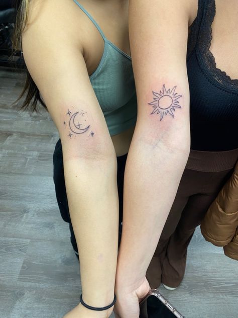 sun
moon
matching tattoos
tattoos
minimalist tattoo Friend Tattoos Sun And Moon, Female Matching Tattoos, Matching Tattoos Parents, Matching Sun And Moon Tattoo Friends, Matching Bestie Tattoos Sun And Moon, Matching Tattoos Sisters Sun And Moon, Best Friend Tattoos Sun And Moon, Polar Opposite Tattoos, Matching Non Matching Tattoos