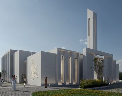 Contemporary Mosque Design, Fayoum Architecture, Small Mosque Design, Masjid Interior Design Modern, Mosque Exterior Design, Islamic Facade, Modern Mosque Design, Modern Masjid, Modern Islamic Architecture