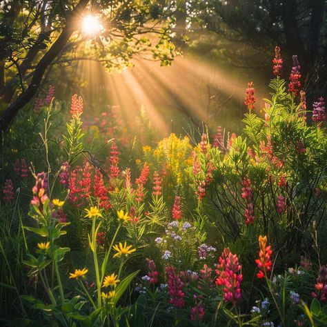 Prompt 👉 A beautiful sunrise over wildflowers, rays of light break through the dense foliage and bring out vibrant red, orange, yellow and green hues. The landscape is serene yet full of life as the sunlight dances on the petals, creating an ethereal atmosphere. This image captures the beauty of nature in all its glory, inviting viewers to immerse themselves in tranquility and wonder. focus on the face] 👉 if Like, please Follow and Share AI Graphics Studio 👇Contact on WhatsAPP: http://tiny.c... Flower Field Landscape Photography, Spring Golden Hour, Golden Meadow Aesthetic, Sunny Field Of Flowers, Yellow Flower Field Aesthetic, Bright Nature, Pc Background, Golden Meadow, Rays Of Light