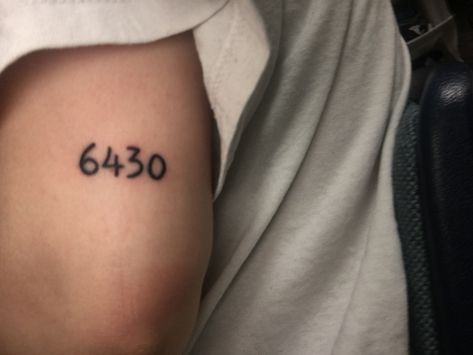 Address Tattoo, Roman Numeral Date Tattoo, Farmer Tattoo, Home Address Numbers, Numbers Tattoo, Cool Numbers, Army Tattoos, Number Tattoo, Date Tattoos