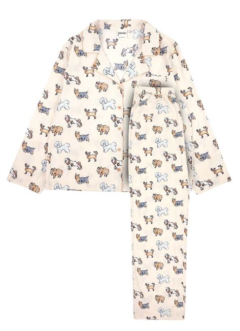 , These are paw-sibly the best PJs we’ve ever seen! The Ernie Pyjamas are crafted from 100% organic cotton and feature a boxy fit shirt with bracelet-length sleeves, a functional front pocket and contrasting piping, and a pair of comfy trousers with an elasticated waistband and full-length legs. You’re bound to look labr-adorable in these PJs! Abigail is 5'11 and is wearing a UK size SmallPoppy is 5'7 and is wearing a UK size LargeAll-over retro dog print100% organic cottonElasticated waistbandC Clothes With No Background, Cute Pyjamas, Long Sleeve Pjs, Boxy Fit Shirt, Comfy Trousers, Best Pjs, Light Pink Background, Cute Pjs, Retro Dog