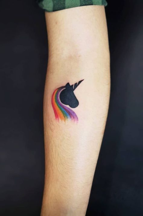 27 Intriguing Unicorn Tattoos Designs- 2020 → Tracesofmybody.com → Best Tattoo Ideas - Page 11 Color Palette Pastel, Unicorn Tattoo Designs, Unicorn Tattoo, Rainbow Tattoos, Unicorn Tattoos, Best Tattoo Ideas, Unicorn Colors, Funny And Cute, Tattoo Design Drawings