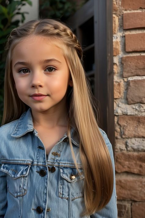 Girls Down Hairstyles, Hair Styles For 8 Year Girl, Preschool Girl Hairstyles, Girls Long Hairstyles, School Picture Hairstyles, Preschool Hair, Girls Hairdos, Picture Day Hair, Amber Hair