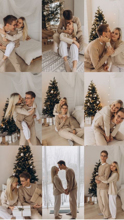 Christmas Tree Photoshoot, Christmas Couple Photos, Christmas Couple Pictures, Xmas Couple, Christmas Poses, Christmas Family Photoshoot, Maternity Photoshoot Outfits, Xmas Photos, Christmas Outfit Ideas