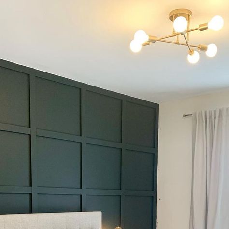 Halah and Uzair on Instagram: "Been dreaming of a green accent wall and spent months trying to find the perfect shade (Rookwood Shutter Green by @sherwinwilliams) 🙌🏼 Swipe to see before. (My bed making skills need some improvement) . . . #gridwall #accentwall #diy #bedroom #roommakeover #beforeandafter #condo #reno #ryobi #homedepot #bed #sherwinwilliams #decor #homerenos #homerenovisiondiy #diyprojects Inspo: @a.deyarmandesign @pinterestcreators @pinterest" Accent Wall Girls Bedroom, Green Accent Walls, Green Accents, House Goals, Sherwin Williams, Home Reno, How To Make Bed, Shutters, Bedroom Wall