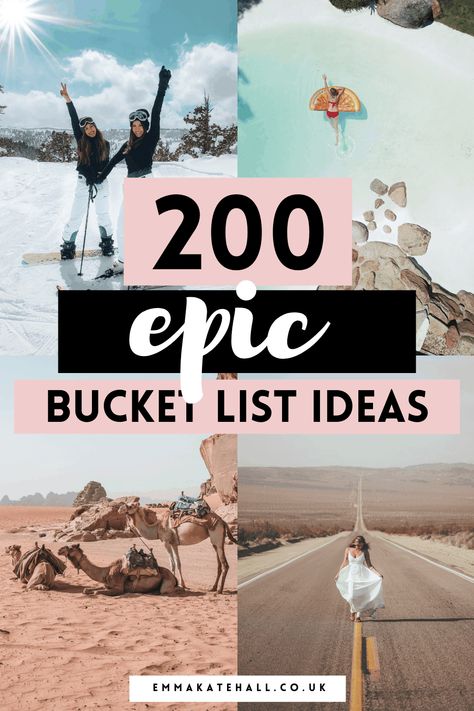 Bucket List Ideas For Women In 20s, 20s Bucket List, Bucket List Ideas For Teens, Crazy Bucket List, Kate Hall, Bucket List Ideas For Women, Grand Canyon Camping, Goals List, Emma Kate