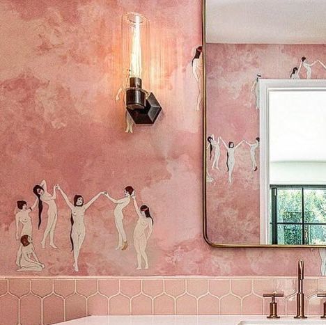 Bathrooms of Instagram on Instagram: "Perfectly pink 🩰 By @concept_renovations #pinkbath #pinkbathroom #bathroomdesign #bathroomdecor #realestate #bathroomsofinsta #bathroomsofinstagram #bathroomgoals #dreambathroom #bathroomideas #bathroomgoals #bathroomremodel #hgtv #bathroominspo #bathroominspiration #amazingbathrooms #interiors" Bathroom Wall Colour Ideas, Pink Painted Bathroom, Pink Limewash Wall, Mauve Bathroom Ideas, Dusty Pink Bathroom, Pink Limewash, Mauve Bathroom, Limewash Wall, Santa Monica Apartment