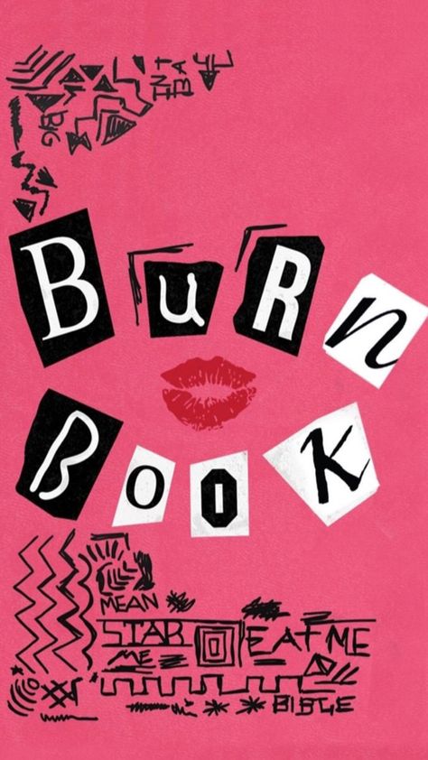 Burn Book Cover, Mean Girls Party, Victoria Secret Wallpaper, Y2k Posters, Wednesdays We Wear Pink, Book Cover Template, Sleepover Things To Do, Diy Journal Books, Burn Book