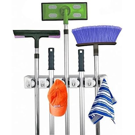 Mop And Broom Holder, Garage Organization Systems, Basement Organization, Wand Organizer, Garden Tool Organization, Shed Organization, Broom Holder, Garage Storage Systems, Mops And Brooms