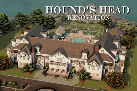 Sims 4 Huge Mansion, Country Club Floor Plan, Hounds Head Sims 4, Sims 4 Brindleton Bay Mansion, Country Club Building, Sims 4 Country Estate, Sims 4 English Manor, Country Club Sims 4, Sims 4 Proposal