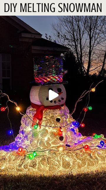 Greg Navage on Instagram: "DIY light-up Melting Snowman. This one’s for all of us who wear short on Christmas and don’t own a snow shovel! *Comment FROSTY for the supplies list of this DIY!* #christmas #christmas2023 #christmascrafts #christmasdiy #diychristmas #christmasiscoming #holidaycrafts #christmasdecor #christmasdecorating #christmasdecorations Video description: Christmas decorations, DIY Christmas outdoor decorations, how to make a melting snowman, DIY Frosty the Snowman," Snowman Diy Outdoor, Diy Melting Snowman, Snowman Ideas Outdoor, How To Make A Snowman Hat, How To Make A Snowman, Diy Outdoor Snowman, Diy Frosty The Snowman, Homemade Outdoor Christmas Decorations, Melting Snowman Craft