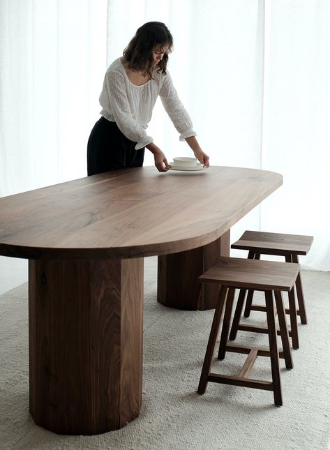 Mrs White, Barrel Table, Timber Table, Dinning Room Design, Big Table, Double Barrel, Walnut Dining Table, Country Furniture, Dining Table Design