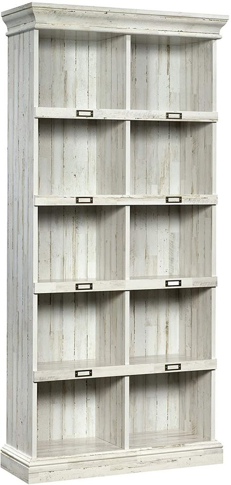 Sauder Barrister Lane Tall Bookcase, L: 35.55" x W: 13.5" x H: 75.04", White Plank Basement Bookcase, Shabby Chic Bookcase, Dining Room Shelves, 3 Shelf Bookcase, Tall Bookcase, Rustic Table Lamps, Wood Cleaner, Pendulum Wall Clock, Commercial Office Furniture