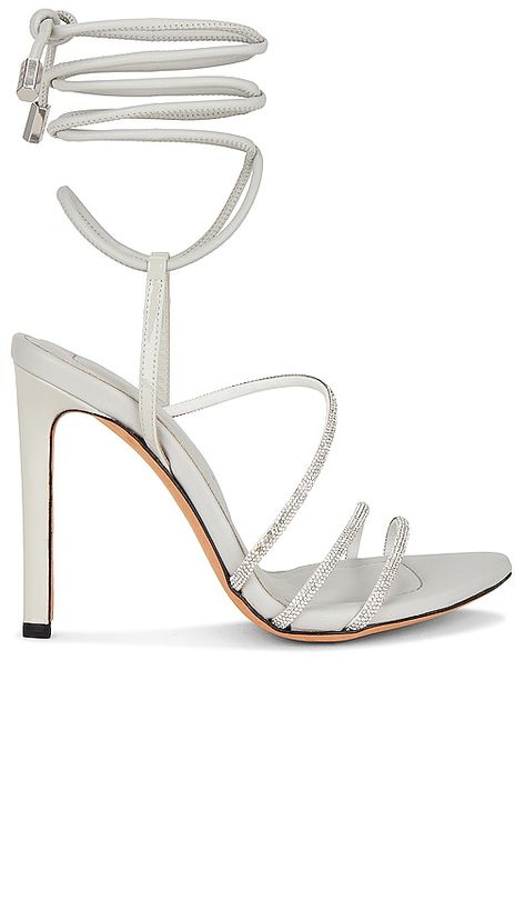 IRO Idohigh Strass Heel in Pearl Grey | REVOLVE Bling Sandals, Strappy High Heels Sandals, Strappy High Heels, Rhinestone Sandals, Silver Heels, Long Boots, Sandal Fashion, Strappy Sandals, High Heel Sandals