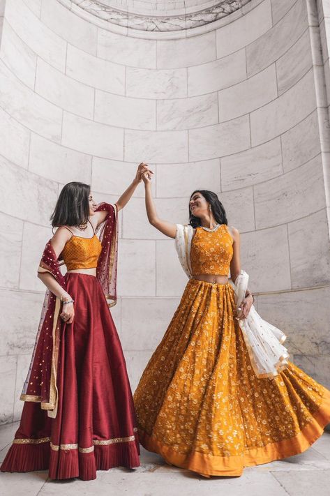 Sisters Photography Poses, Bridesmaid Poses, Bridesmaid Photoshoot, Sisters Photoshoot Poses, Lehenga Choli For Women, Silk Lehenga Choli, Sister Photography, Bride Photos Poses, Choli For Women