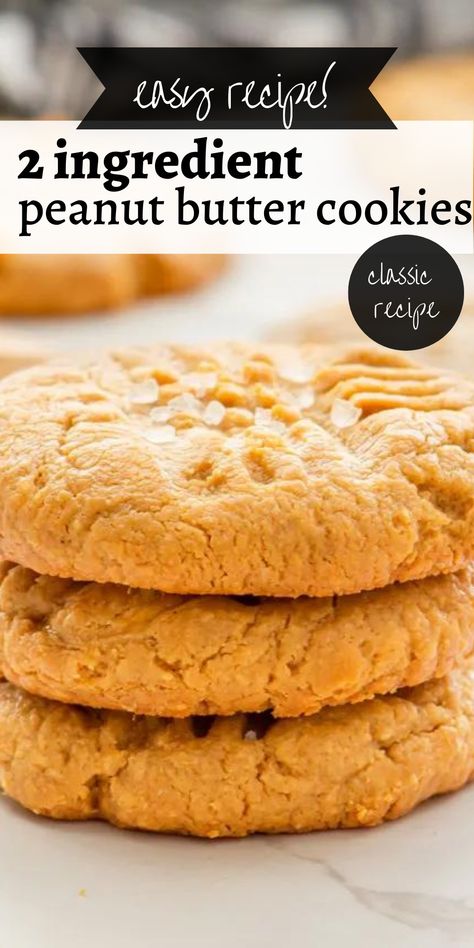 Insanely Easy 2 Ingredient Peanut Butter Cookies - Get your peanut butter fix with these delicious and Easy Peanut Butter Cookies! With just 2 ingredients and no flour, dairy, oil, or eggs required, these cookies are a snap to make. Perfect for satisfying your sweet tooth any time of day! Peanut Butter Egg Cookies, Pie, Peanut Butter And Egg Cookies, Quick Cookies 2 Ingredients, How To Make Cookies Without Flour, 3 Ingredient Healthy Cookies, Two Ingredient Peanut Butter Cookies, 5 Ingredient Peanut Butter Cookies, Easy Cookie Recipes Without Eggs