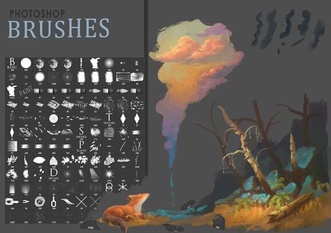 10 Must Have Best Free Photoshop Brushes For Digital Paintings & Illustrations Photoshop Illustration Tutorial, Photoshop Painting Tutorial, Photoshop Face, Digital Painting Photoshop, Inkscape Tutorials, Photoshop Tutorial Graphics, Photoshop Brushes Free, Illustrator Brushes, Photoshop Resources