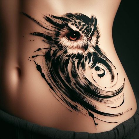 30 Owl Tattoo Ideas with Deep Meanings & Symbolisms: Your Ultimate Guide 🦉✨ - Laugh Lore Women’s Owl Tattoo, Amazing Tattoos For Women Unique, Lilith Owl Tattoo, Spooky Owl Tattoo, Gemini Animal Tattoo, Back Of Neck Tattoos For Women Cover Up, Owl Wrist Tattoo, Realistic Owl Tattoo For Women, Woodland Tattoo Sleeve