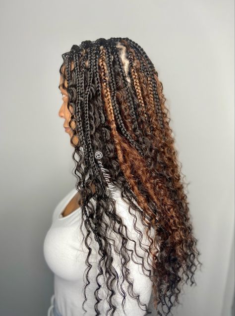 Medium Knotless Boho Braids With Color, Bohemian Braids Styles, Ombré Knotless Braids With Curls, Ombre Bohemian Knotless Braids, Large Bohemian Box Braids, Medium Boho Knotless Braids Human Hair, Bohmenian Braids, Medium Boho Knotless Braids With Color, Ombré Boho Knotless Braids