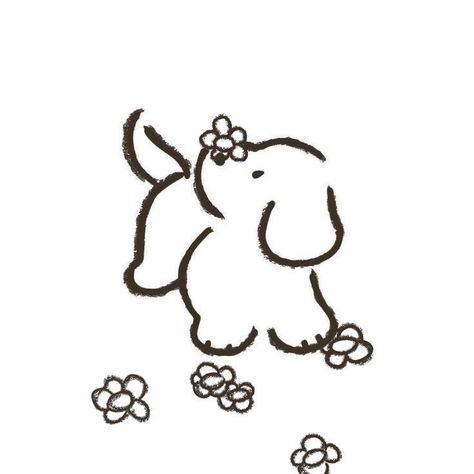 Simple Animal Drawings Doodles, Dog Doodles Cute, Cute Small Dog Drawing, Cute Simple Dog Drawings, Simple Dog Doodle, Dog Doodle Tattoo, Aesthetic Things To Sketch, Coquette Doodles Aesthetic, Puppy Doodle Drawing