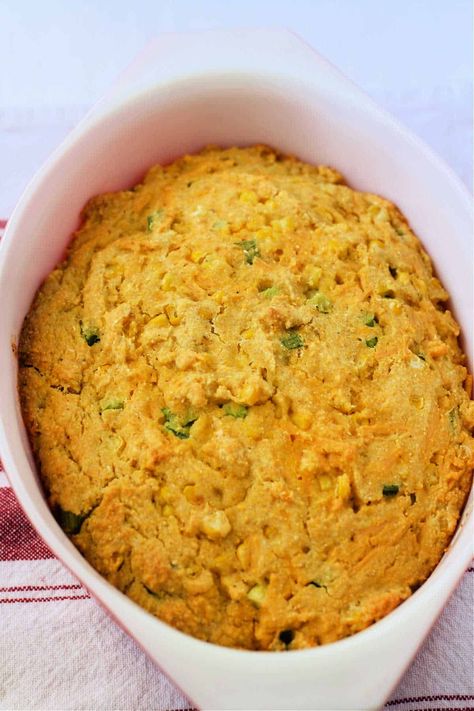 Perfectly delicious vegan cornbread casserole is a must for your next holiday meal or potluck dinner! #thanksgiving #vegan #dairyfree Vegan Corn Casserole Recipe, Thanksgiving Corn Casserole, Vegan Corn Casserole, Gluten Free Corn Casserole, Corn Casserole Crockpot, Baked Corn Casserole, Jiffy Mix Recipes, Cornbread Casserole Recipe, Vegan Cornbread