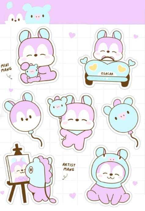 FOLLOW FOR MORE HD PHOTO. #JHOPE #JHOPECHIBI #BT21 #BTS #ARMY #MANG #BT21STICKERS #CUTEBT21 Mang Bt21, Bt21 Stickers, Stickers Bts, V Chibi, Tiny Tan, Bts Christmas, Cute Easy Doodles, Pop Stickers, Stickers Cute