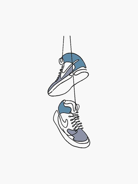 "sneakers hanging design" Sticker for Sale by teagpowers | Redbubble Sneakers Stickers, Sneakers Drawing, Room Neutral, Buy Sneakers, Baby Room Neutral, Bullet Journal Paper, Hanging Design, Diy Canvas Wall Art, Wire Drawing