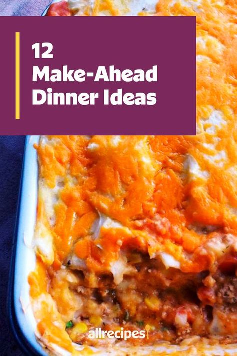 Sheet Pan Freezer Meals Make Ahead, Make Ahead Oven Dinners, Lasagna For A Crowd Easy, Make Ahead Company Dinners, Make Ahead Chicken Dishes, Make Ahead Meals For A Crowd Main Dishes, Make Ahead Recipes For A Crowd, Dinner Ideas Make Ahead, Dinner Make Ahead