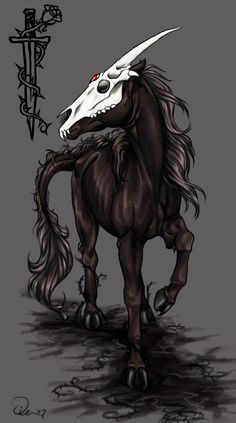 Fantasy Horse Art, Demon Horse, Dark Unicorn, Horse Art Drawing, Magical Horses, Mystical Animals, Fantasy Horses, Ange Demon, Mythical Animal