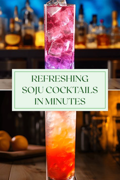 Discover 10 quick and delicious soju cocktails you can whip up in no time! From the fruity Soju Sunrise to the classic Maekju Somaek, each drink is a tasty adventure. Perfect for summer gatherings or a fun night in, these recipes will help you impress any crowd. Try the refreshing Chamisul Fresh, bursting with fruit, or the unique Yakult Soju for an unusual twist. Whether you're hosting a party or just trying something new, these easy cocktails will elevate your drink game effortlessly. Soju Christmas Drink, Peach Soju Cocktail Recipes, Yakult Soju, Soju Cocktails, Soju Drinks, Soju Cocktail, Light Cocktails, Palate Cleanser, Cocktail List