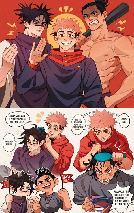 ▻ Yuji’s protective brothers 💕#呪術廻戦 #JujutsuKaisen /MWtkZ Anime Protective Brother, Choso And Itadori Cute, Yuji Itadori X All, Jjk Choso And His Brothers, Yuji And His Brothers, Agreed Reaction Pic, Yuuji And Choso Fanart, Itadori And Choso Fanart, Yuji And Sukuna Brothers