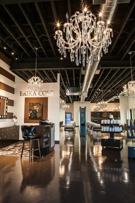 SOTY 2015: Erika Cole Salon & Spa | Salon Today Hair Salon Interior Design, Salon Interior Design Ideas, Salon Design Ideas, Salon Lighting, Nail Salon Interior Design, Beauty Salon Interior Design, Nail Salon Interior, Hair Salon Design, Hair Salon Interior