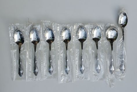 Stanley Roberts Rogers Norcrest Brentwood Pattern Stainless Set of 6 Forks - 4 Dinner Forks - 2 Salad Forks - Etched Flower Design