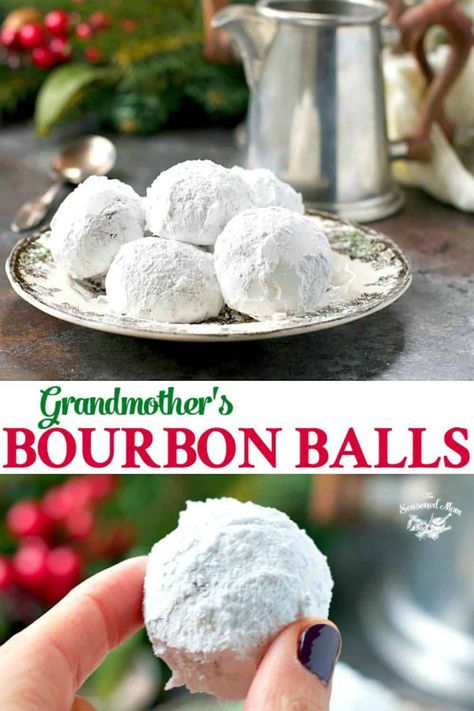 The perfect easy Christmas cookie! My Grandmother's Kentucky Bourbon Balls are a no-bake dessert that only requires 5 ingredients and a few minutes of prep! Boozy Balls, Xmas Cookie, Bourbon Balls, Rum Balls, Boozy Desserts, Kentucky Bourbon, Christmas Cookies Easy, Caramel Cookies, Bake Dessert