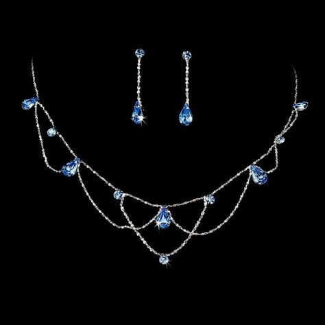 Bride's jewelry Prom Jewelry Sets, Light Blue Necklace, Blue Jewelry Set, Rhinestone Jewelry Set, Crystal Wedding Jewelry, Magical Jewelry, Prom Jewelry, Bridesmaid Jewelry Sets, Fancy Jewelry