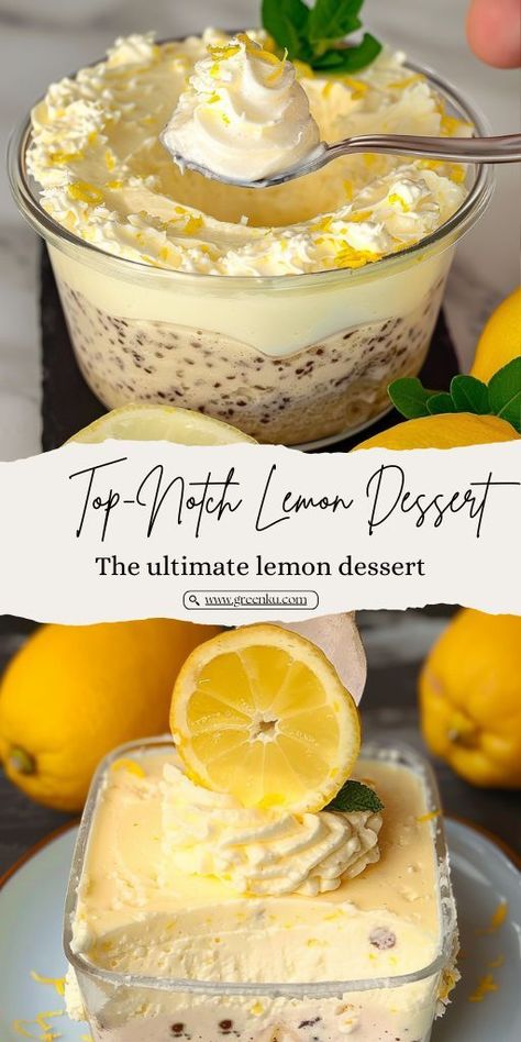 🍋 Top-Notch Lemon Dessert! Disappears in 5 Minutes! Ingredients: Lemon: 1 pc Sweetened condensed milk: 380g / 13.4 oz Heavy cream: 500 ml / 16.7 fluid ounces Chocolate: 60g / 2.1 oz Peanuts: 60g / 2.1 oz #Lemon #Dessert Italian Lemon Desserts Easy, Lemon Cream Dessert, Half And Half Dessert Recipes, Lemon Condensed Milk, Guava Desserts, Delicious Lemon Desserts, Condensed Milk Desserts, Miniature Desserts, Lemon Sweets