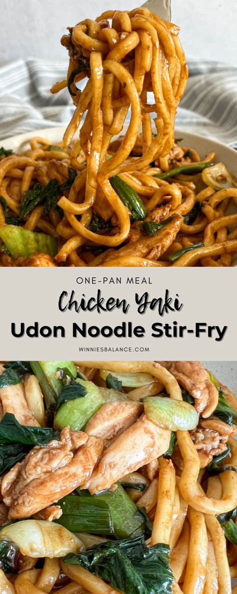 Chicken Broccoli Udon Noodles, Udon Chicken Stir Fry, Chicken Yaki Udon, Chicken Udon Noodles, Chicken Udon, Udon Noodles Recipe, Chicken Broccoli Stir Fry, Fried Udon, Udon Recipe