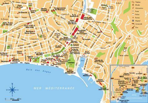 Nice street map Amazing Maps, Tourist Map, Life Map, Tourist Guide, Italy Map, The French Riviera, France Map, Paris At Night, Nice France